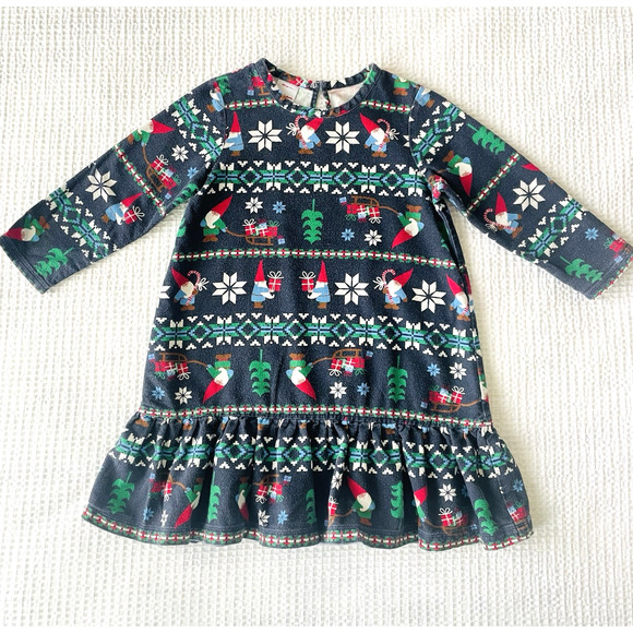 Hanna Andersson Other - Hanna Andersson Girls Size 4 100 Nightgown Flannel PJ Pajama Gnome Sweet Gnome